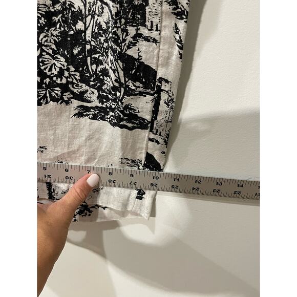 NWT Joie 100% Linen Pants Women 12 Ivory Black Wide Leg Natural Tree Hippie Boho - Picture 9 of 9